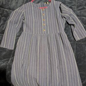 Striped Gray Womens Dress